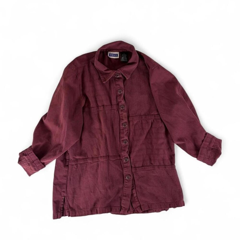 Erika & Co dark academia paneled and collared Button Up